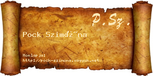 Pock Szimóna névjegykártya